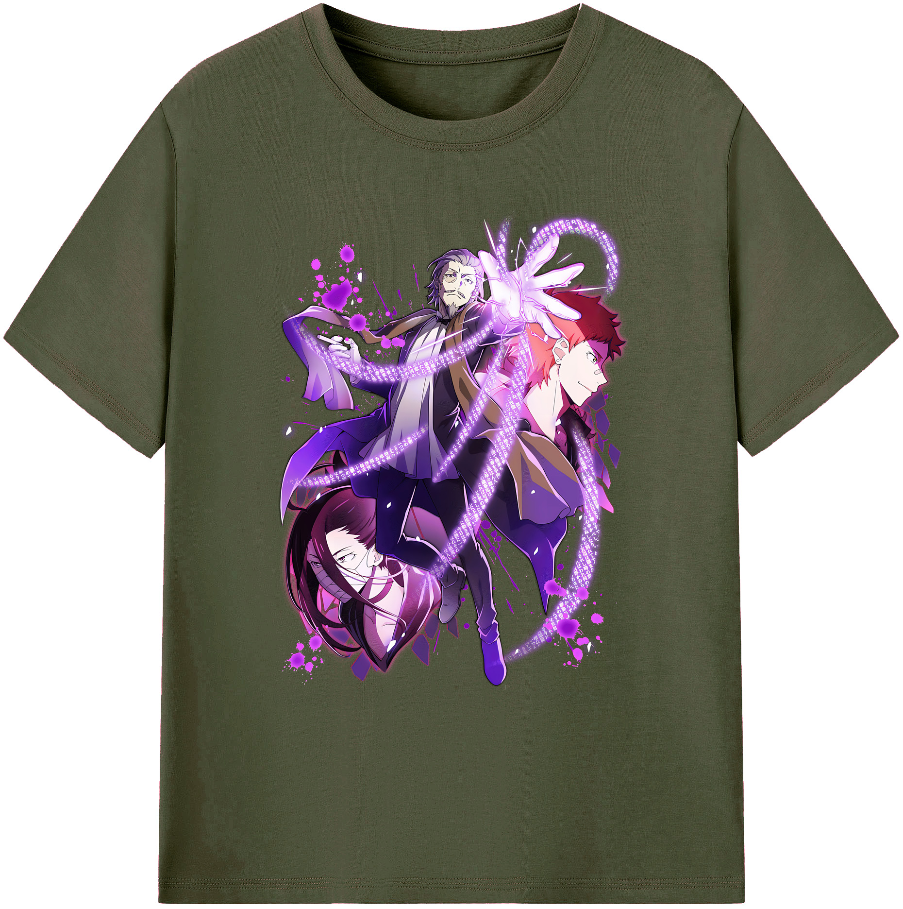 （画像用） 文豪ストレイドッグス Bungo Stray Dogs 綿100％ メンズ半袖Tシャツ｜肌触りやわらか＆通気性
